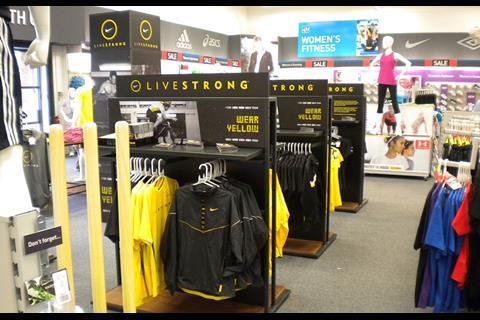 Livestrong area in JJB Sports